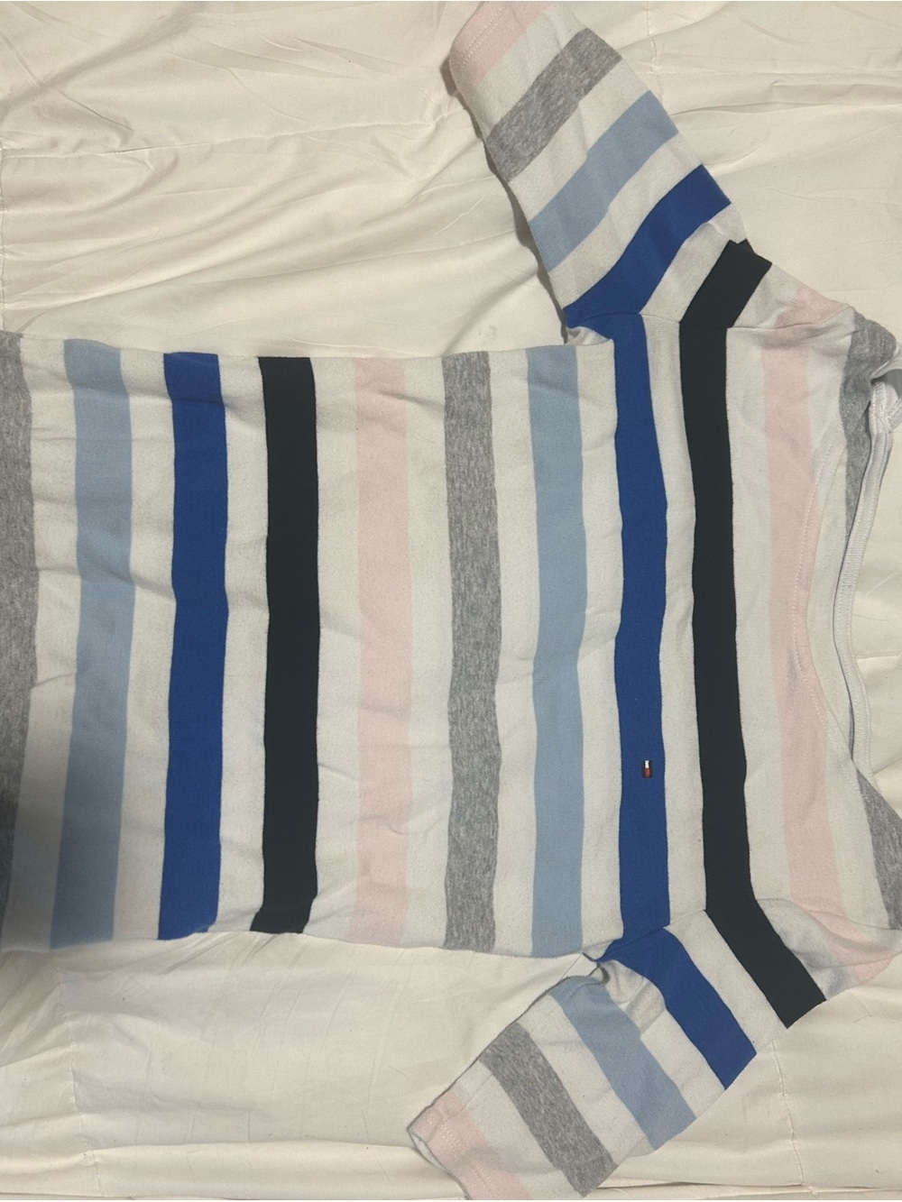 Tommy Hilfiger Striped Crewneck top- Blue, Gray, Pink, White